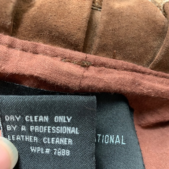 VS MODA Int'l Leather Ruffle Jacket in Brown - Picture 8 of 8